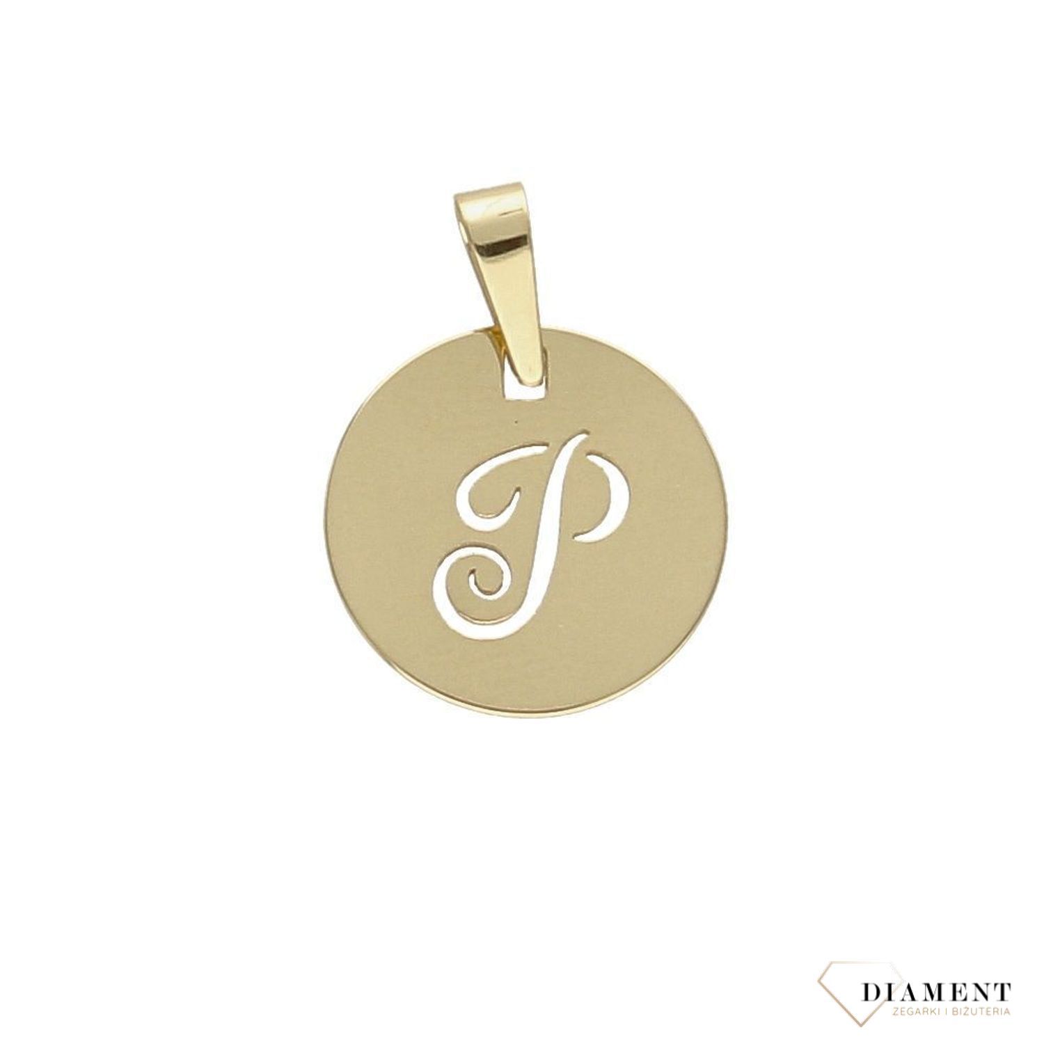 Zawieszka okrągła z wyciętą literką P ZA 4978P.jpg